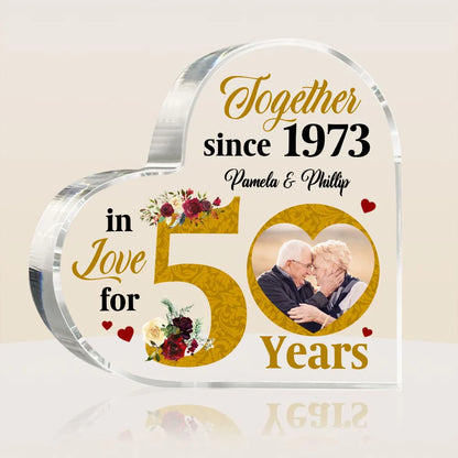 Personalized Anniversary Photo Heart Plaque for Couples with personalized design details for meaningful gifting