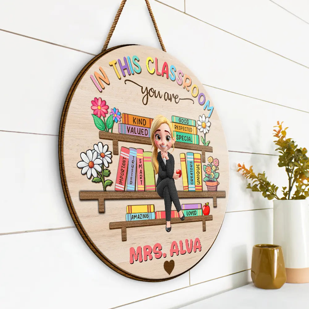 Custom Teacher Classroom Door Sign personalization view for Teacher