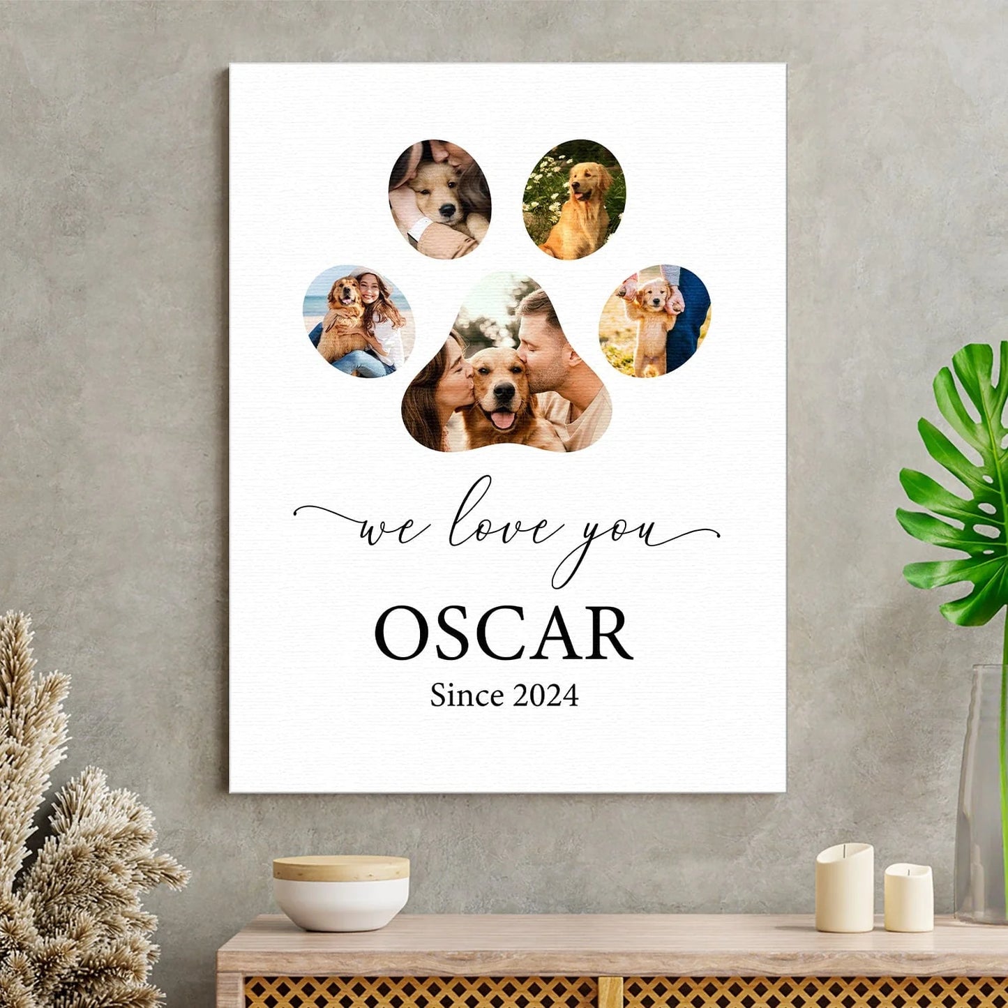 Personalized Dog Paw Photo Collage Canvas for Mom with personalized design details for meaningful gifting image 8