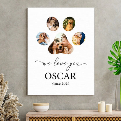 Personalized Dog Paw Photo Collage Canvas for Mom with personalized design details for meaningful gifting image 8