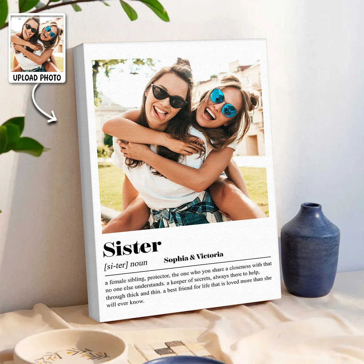 Sister Definition Personalized Canvas / Poster - Custom Photo Sister Wall Art Gift