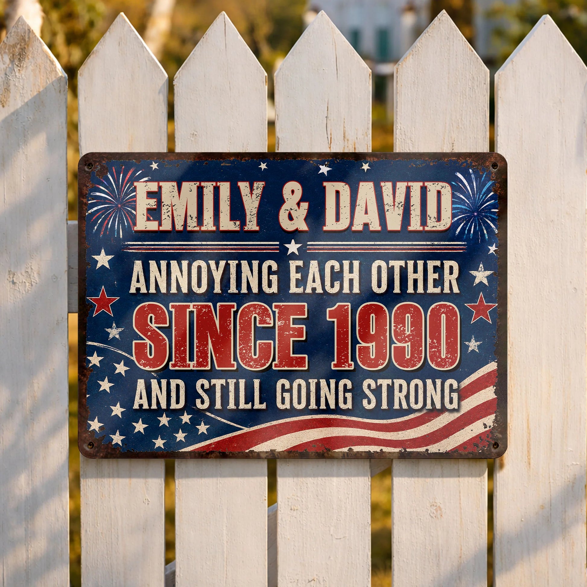 Metal Sign material and size view - Custom Annoying Each Other Since Personalized Metal Sign