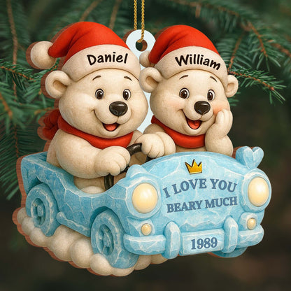 I Love You Beary Much With Teddy Bears in Santa Hats