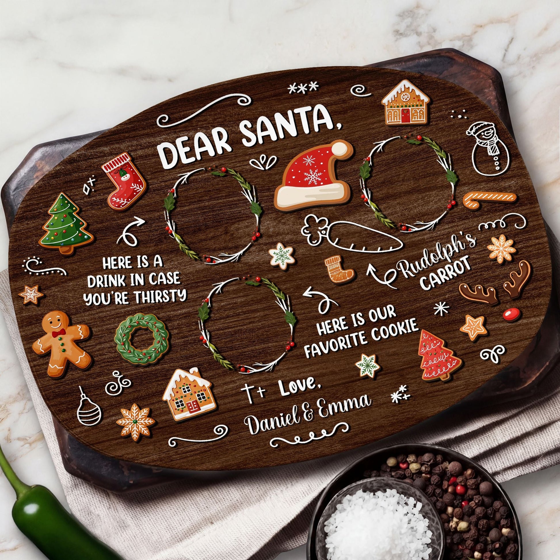 Dear Santa Here Is A Drink In Case You Are Thirsty - Personalized Christmas Plate Gift