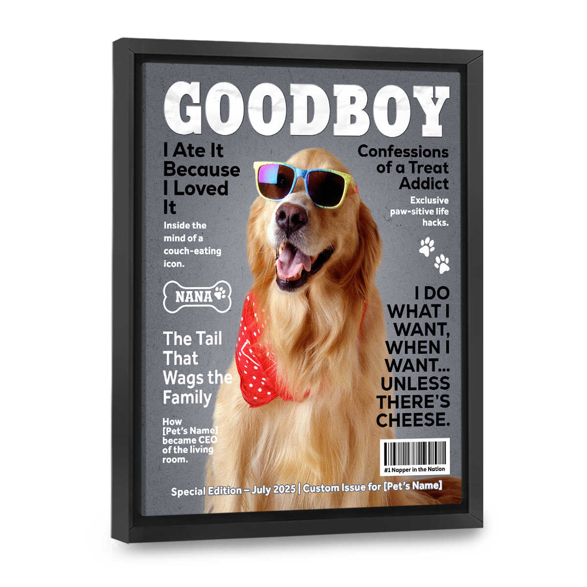 Custom Pet Photo Canvas / Poster - Personalized Wall Art for Pet Lovers