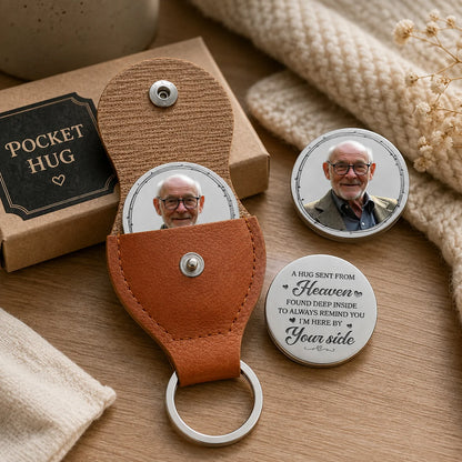 Always Near Memorial Photo Pocket Hug - Personalized Keepsake Sympathy Gift for Family