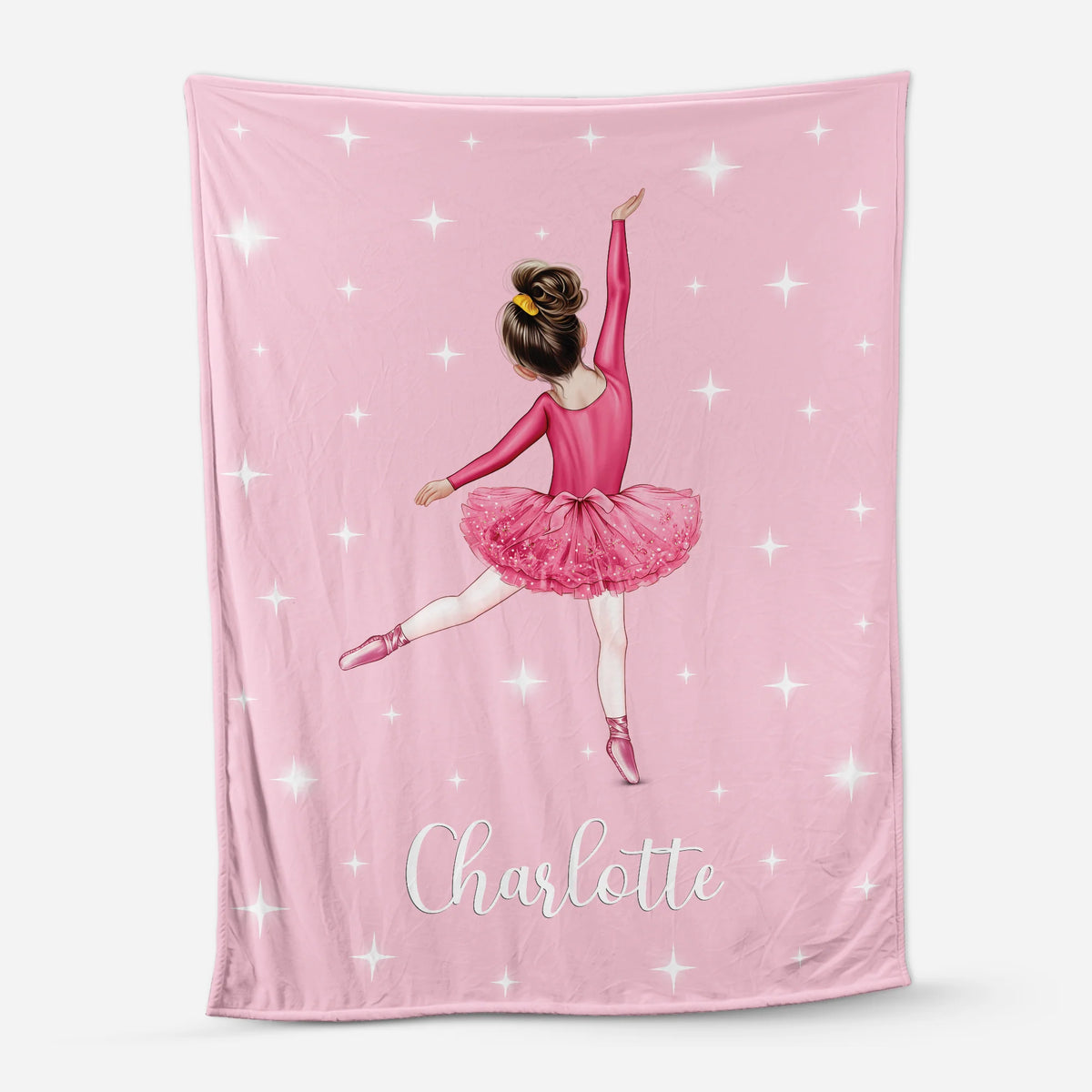Personalized Ballerina Blanket - Custom Name Dance Throw for Baby Girls and Toddlers
