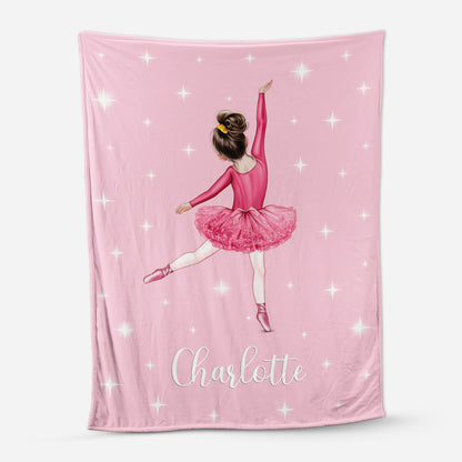 Personalized Ballerina Blanket - Custom Name Dance Throw for Baby Girls and Toddlers