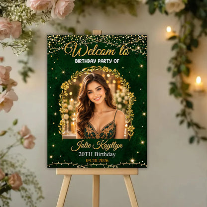 Canvas / Poster material and size view - Personalized Wedding Welcome Sign