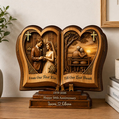 Personalized Couple Wooden Plaque for Wife with personalized design details for meaningful gifting