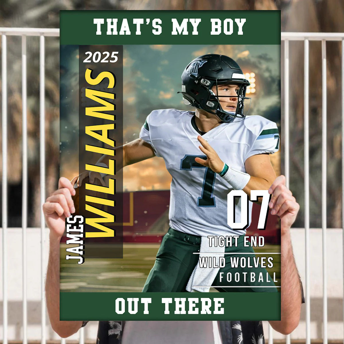 Canvas / Poster material and size view - Custom Football Photo Canvas