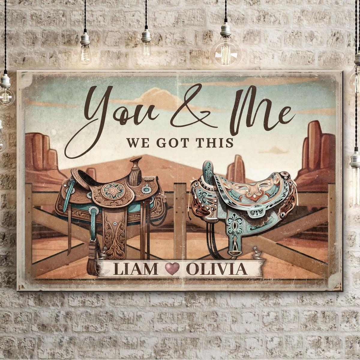 "You And Me We Got This" Personalized Western Couple Canvas / Poster - Custom Name Wall Art Decor