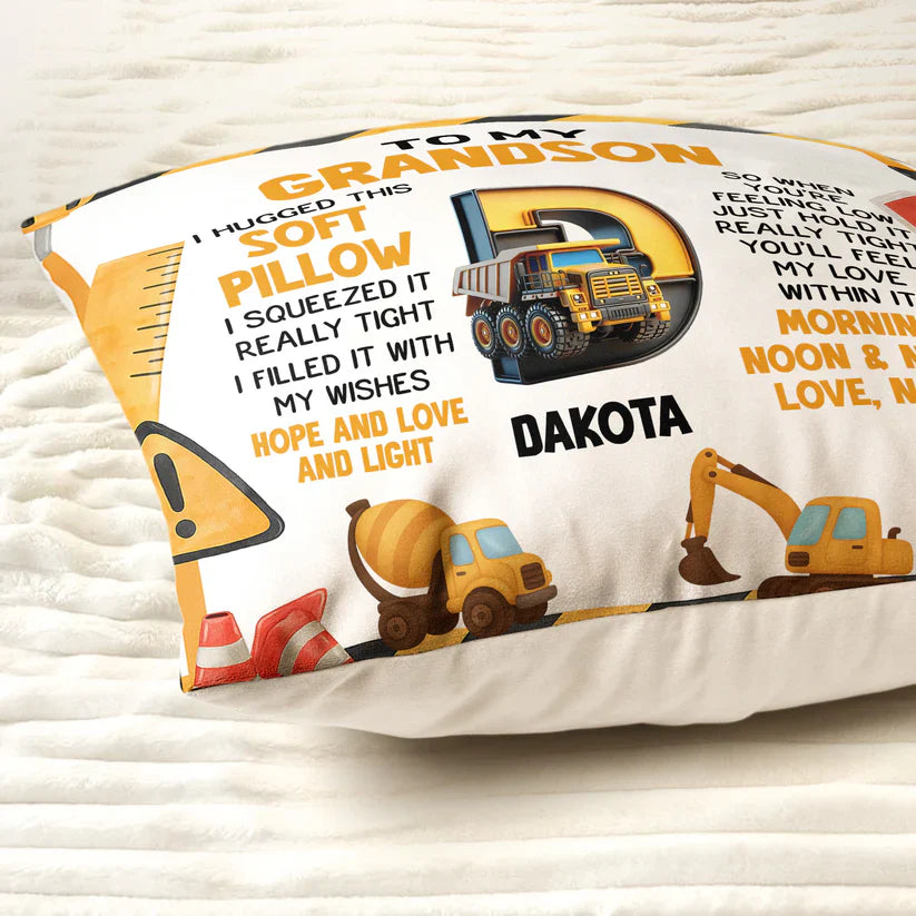 Pillow detail view for Son/Grandson
