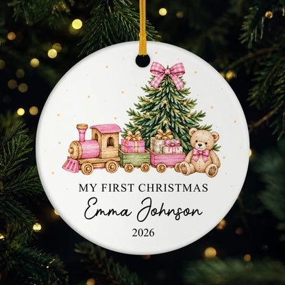 My First Christmas Personalized Ceramic Ornament - Custom Holiday Keepsake Gift for Baby