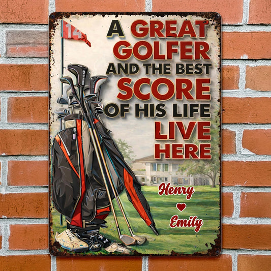 A Great Golfer And The Best Score Of His Life, Golf Bag And Club