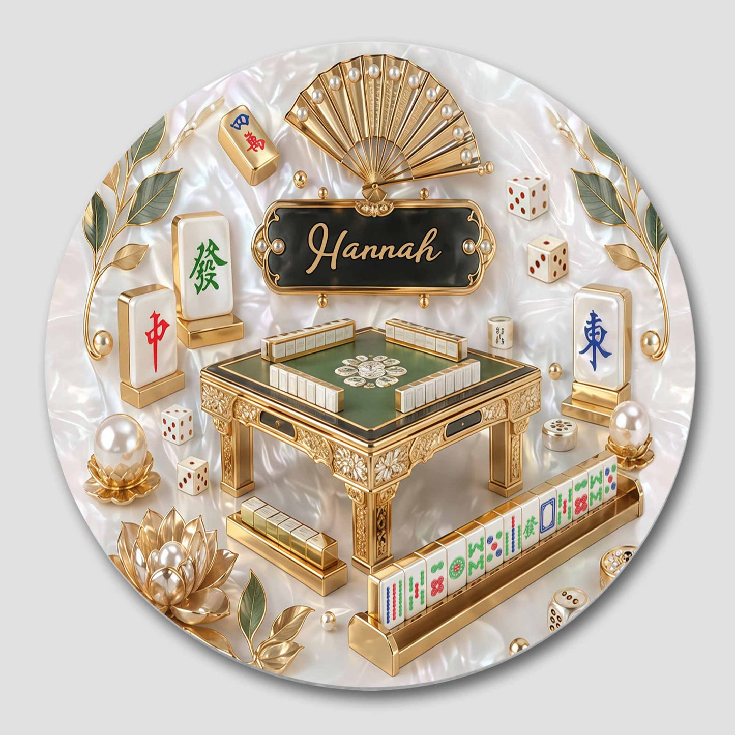 Custom Mahjong Ceramic Coaster for Mom with personalized design details for meaningful gifting image 8