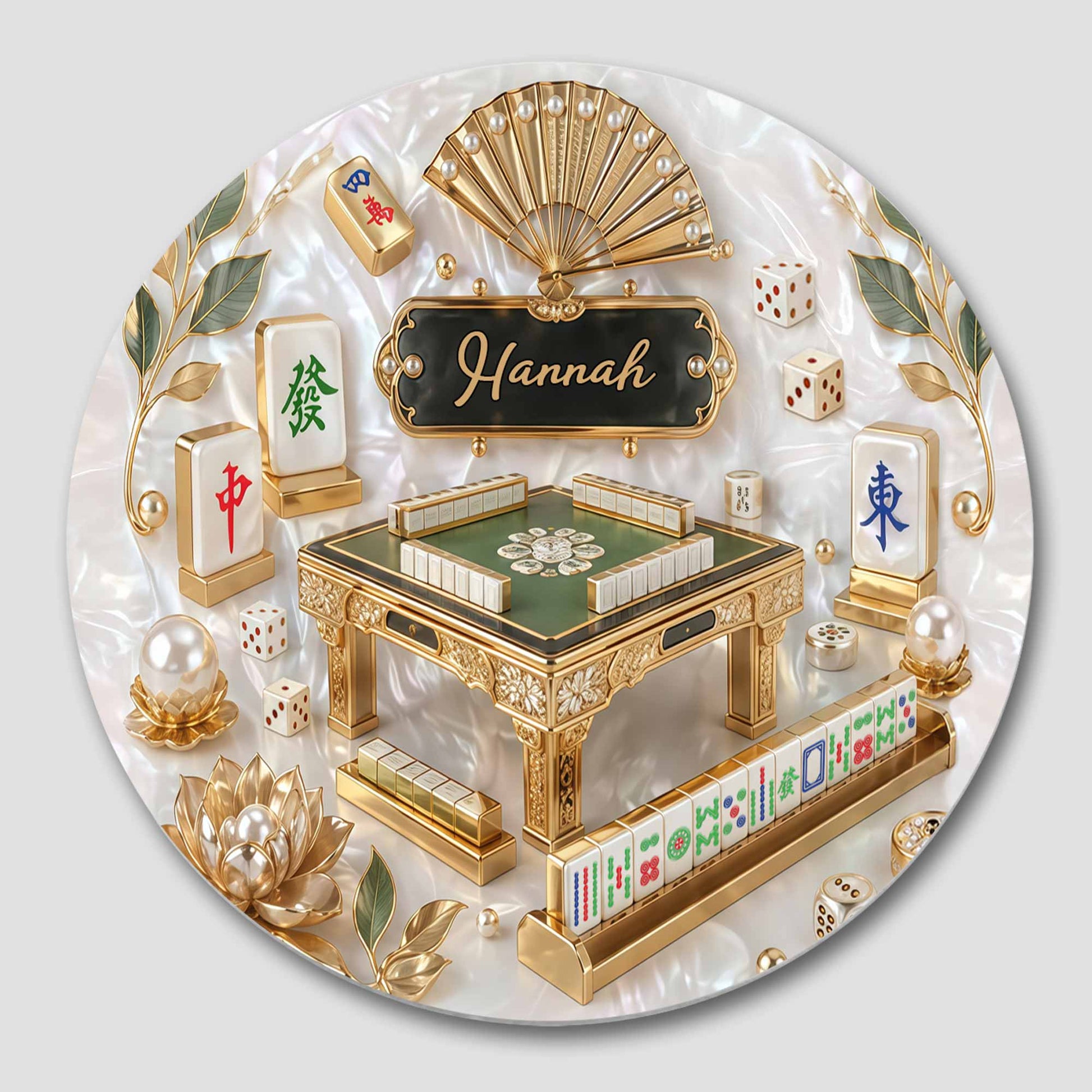 Custom Mahjong Ceramic Coaster for Mom with personalized design details for meaningful gifting image 8