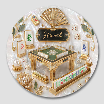 Custom Mahjong Ceramic Coaster for Mom with personalized design details for meaningful gifting image 8