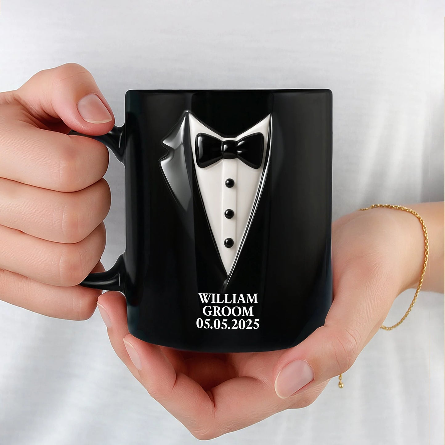 Personalized Wedding Dress And Tuxedo Couple Mug for Couples image 10
