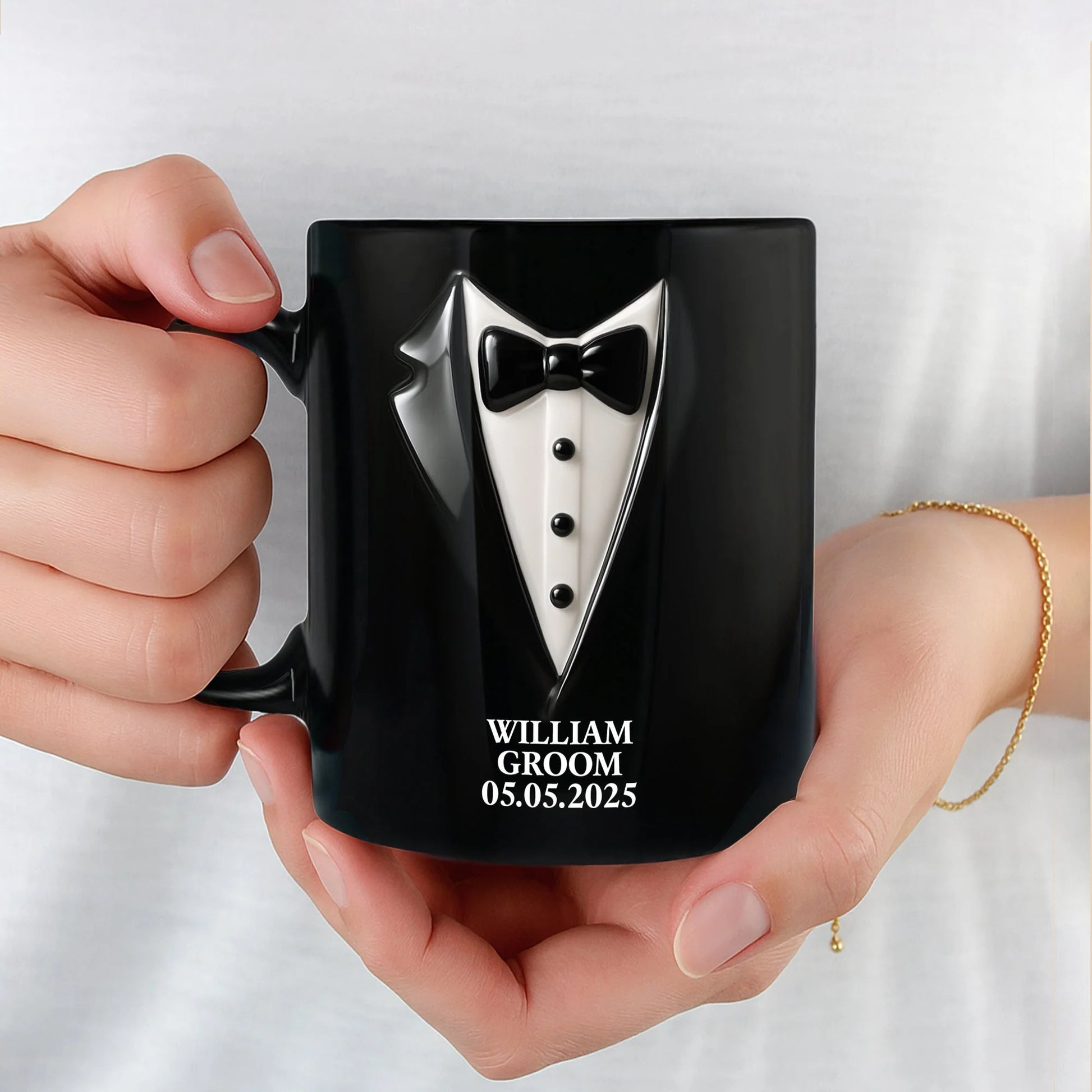 Personalized Wedding Dress And Tuxedo Couple Mug for Couples image 10