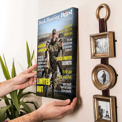 Personalized Duck Hunting Magazine Cover Canvas for Dad with personalized design details for meaningful gifting image 7
