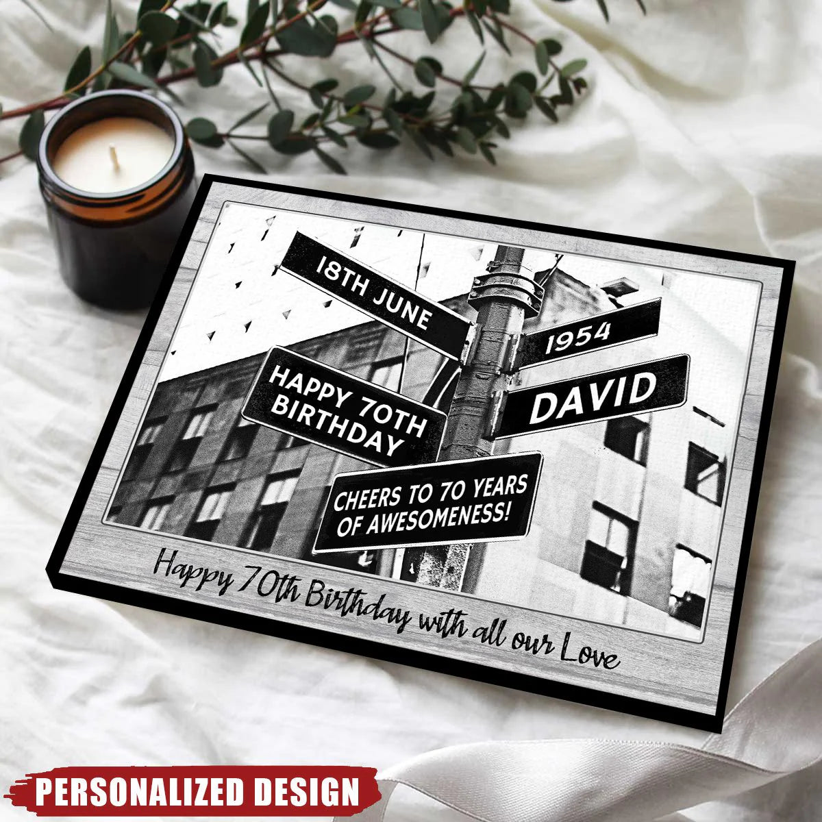 Custom Birthday Street Sign Poster for Family with personalized design details for meaningful gifting image 8