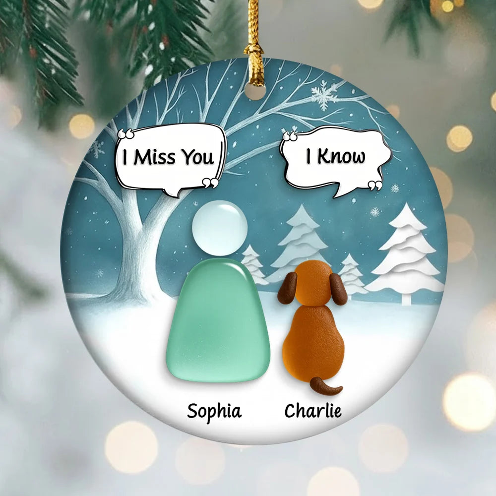 I Still Talk About You I Love You, Personalized Custom 3D Effect Heart Ceramic Ornament, Memorial Gift For Dog Lovers T1807