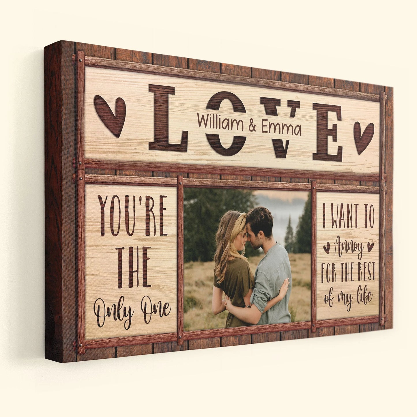 You're The Only One I Want To Annoy Personalized Canvas / Poster - Custom Couple Photo Wall Art Gift