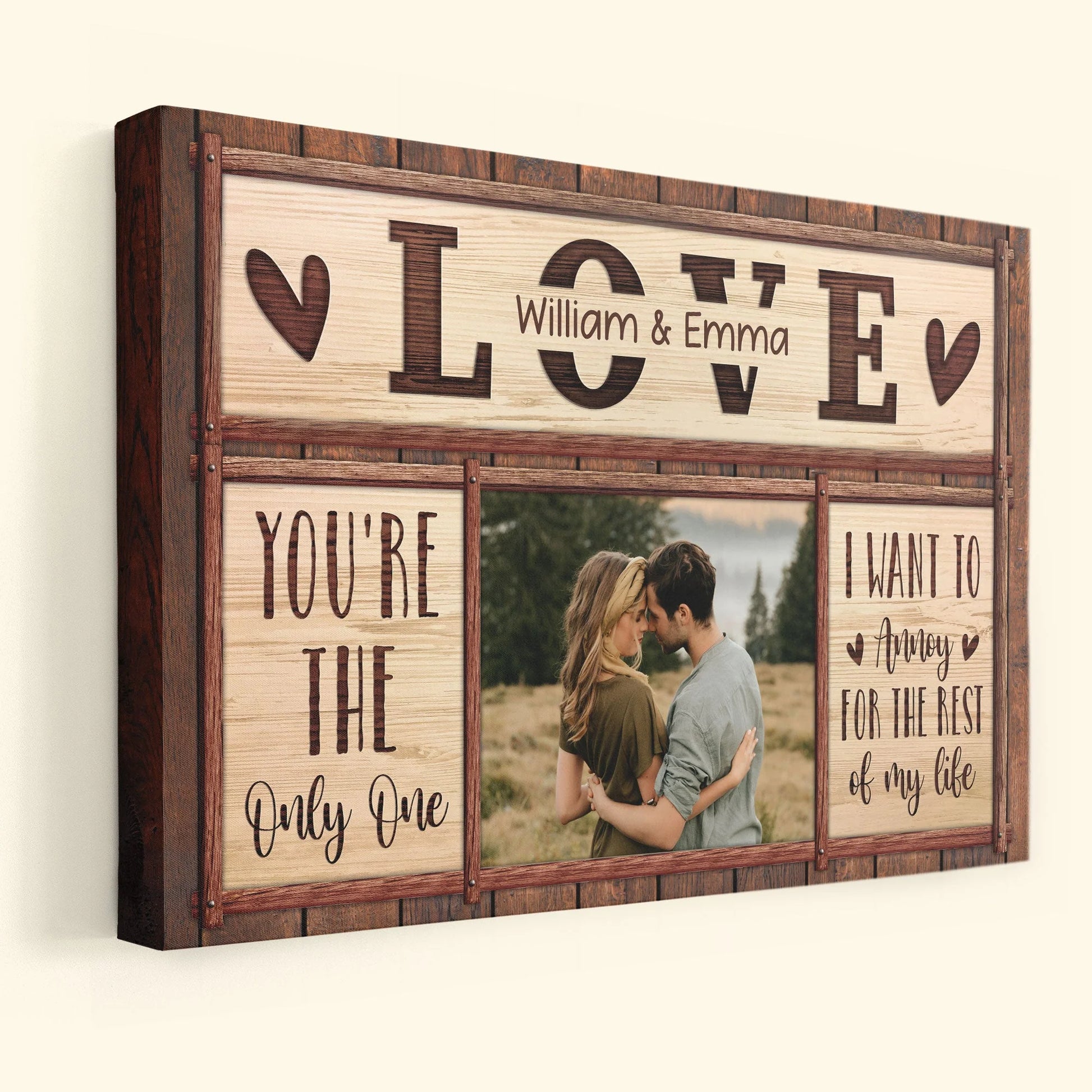 You're The Only One I Want To Annoy Personalized Canvas / Poster - Custom Couple Photo Wall Art Gift