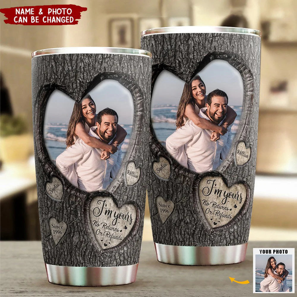 Custom Couple Photo Tumbler for Couples with personalized design details for meaningful gifting