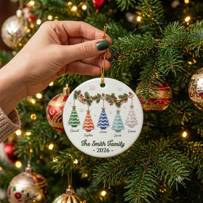 Custom Family Christmas Ceramic Ornament - Personalized Christmas Tree Keepsake Gift