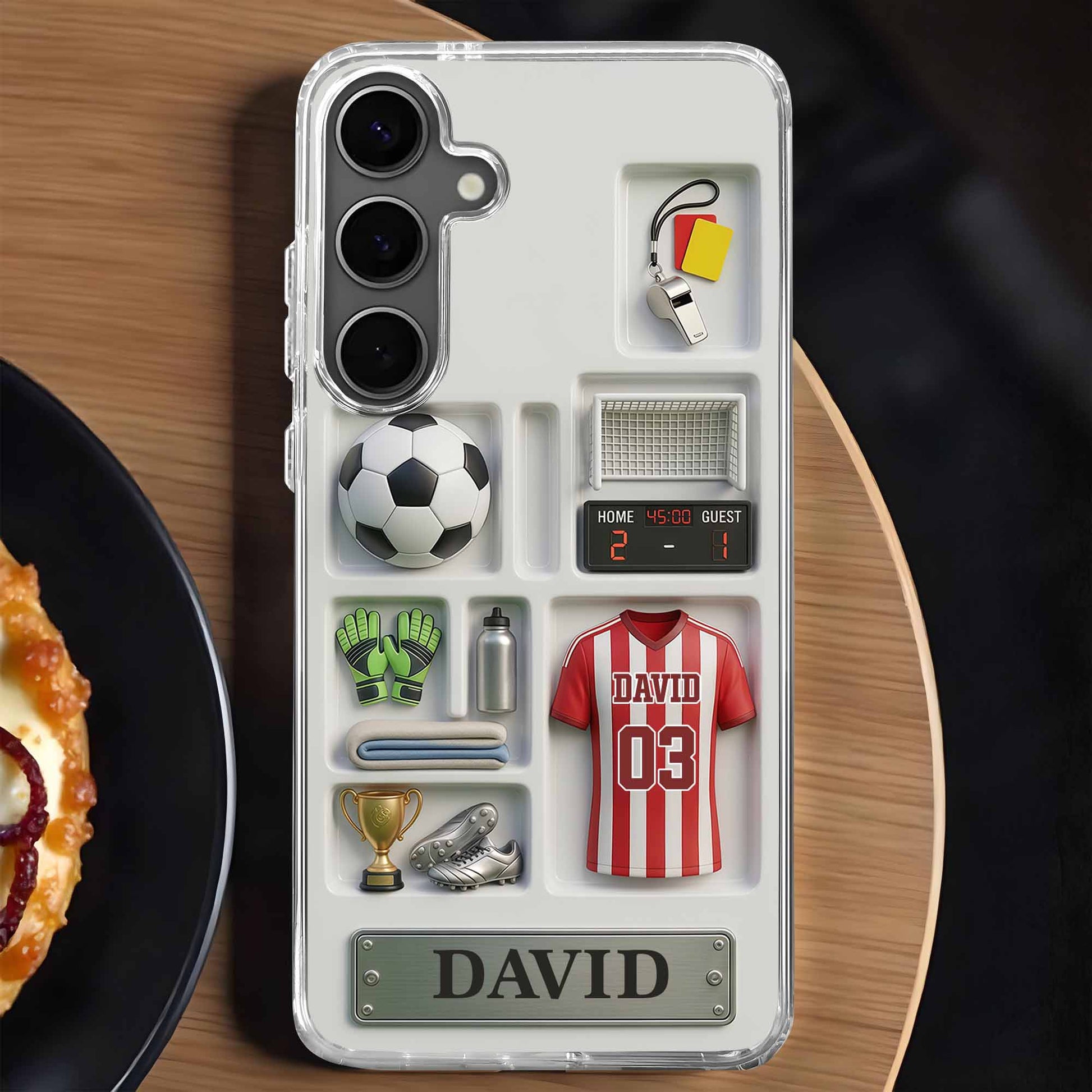Score Your Goals Personalized Soccer Clear Phone Case - Custom Gift for Sports Fans & Players