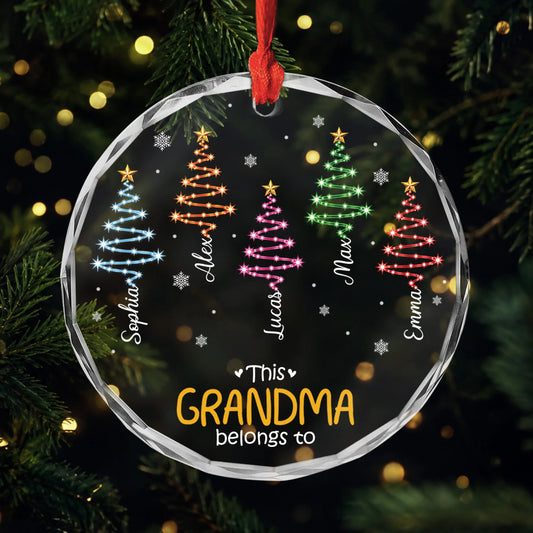 This Belongs To Personalized Glass Ornament - Custom Christmas Tree Keepsake for Mom Grandma Dad
