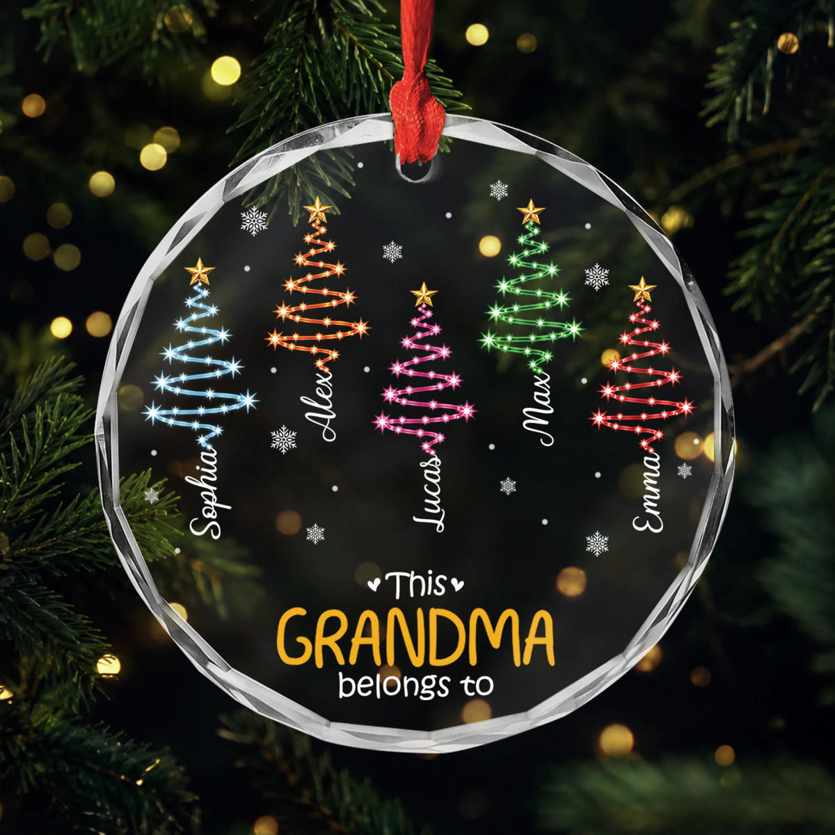 This Belongs To Personalized Glass Ornament - Custom Christmas Tree Keepsake for Mom Grandma Dad