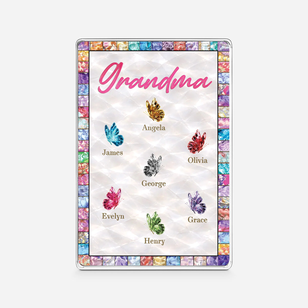 Personalized Mom Acrylic Plaque - Custom Butterfly Keepsake for Grandma