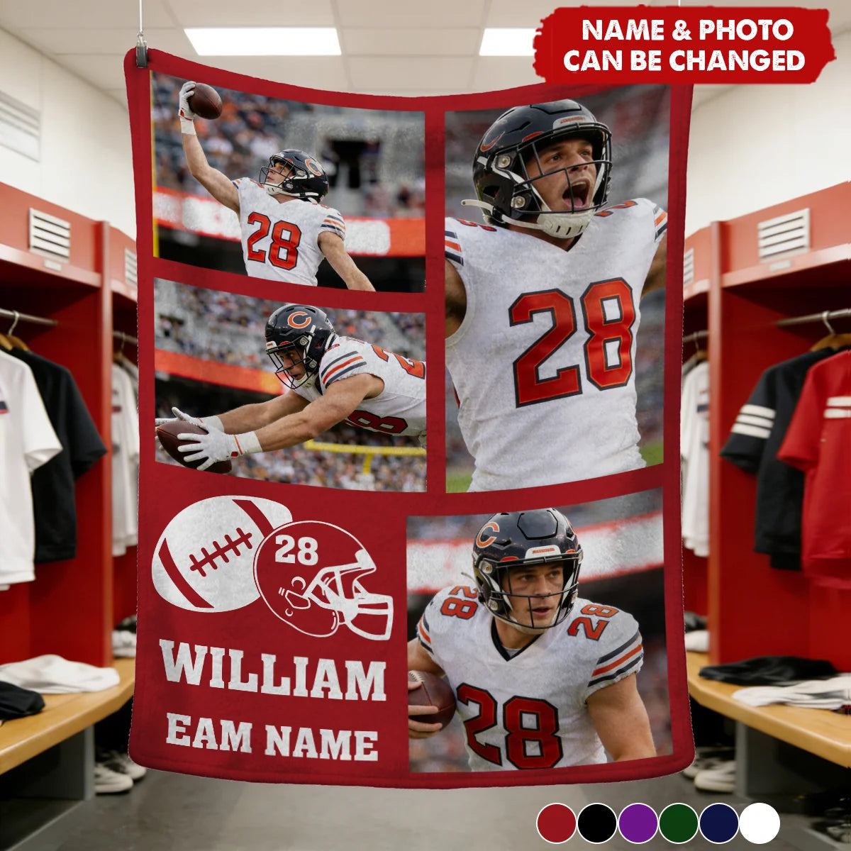 In This House We Cheer Loud Personalized Football Blanket - Custom Sports Photo Gift