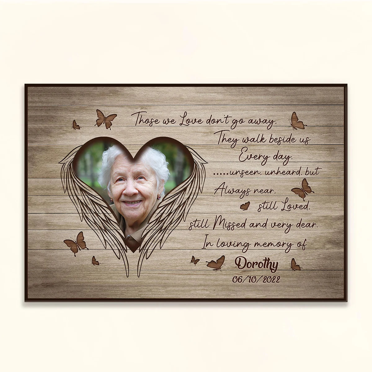 "They Walk Beside Us Every day" Personalized Canvas / Poster - In Loving Memory Photo Keepsake Wall Art Gift for Family