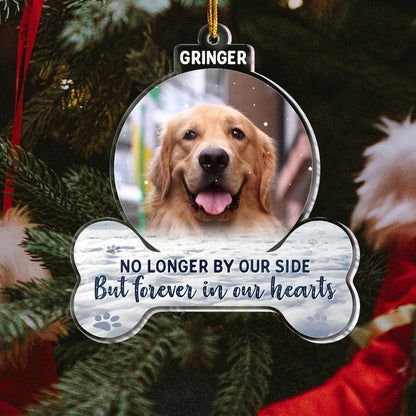 "Forever In Our Hearts" Custom Pet Memorial Acrylic Ornament - Personalized Photo Gift for Dog Lovers
