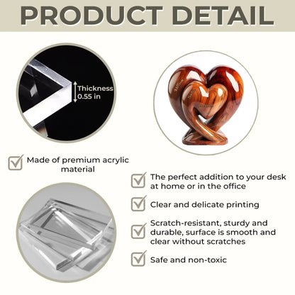 Custom Couple Acrylic Plaque personalization view for Wife