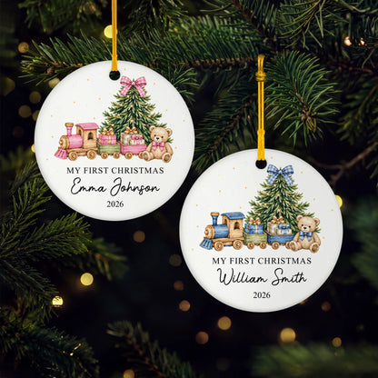 My First Christmas Personalized Ceramic Ornament - Custom Holiday Keepsake Gift for Baby