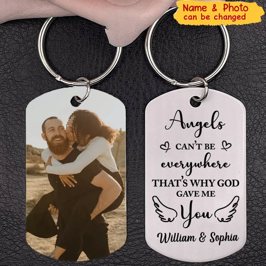 God Gave Me You Custom Photo Keychain - Personalized Gift for Couples Anniversary