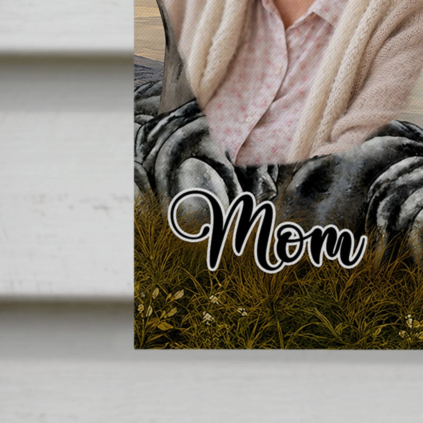 Personalized memorial garden flag for dad with custom photo calendar and tree - unique sympathy outdoor decor image 9