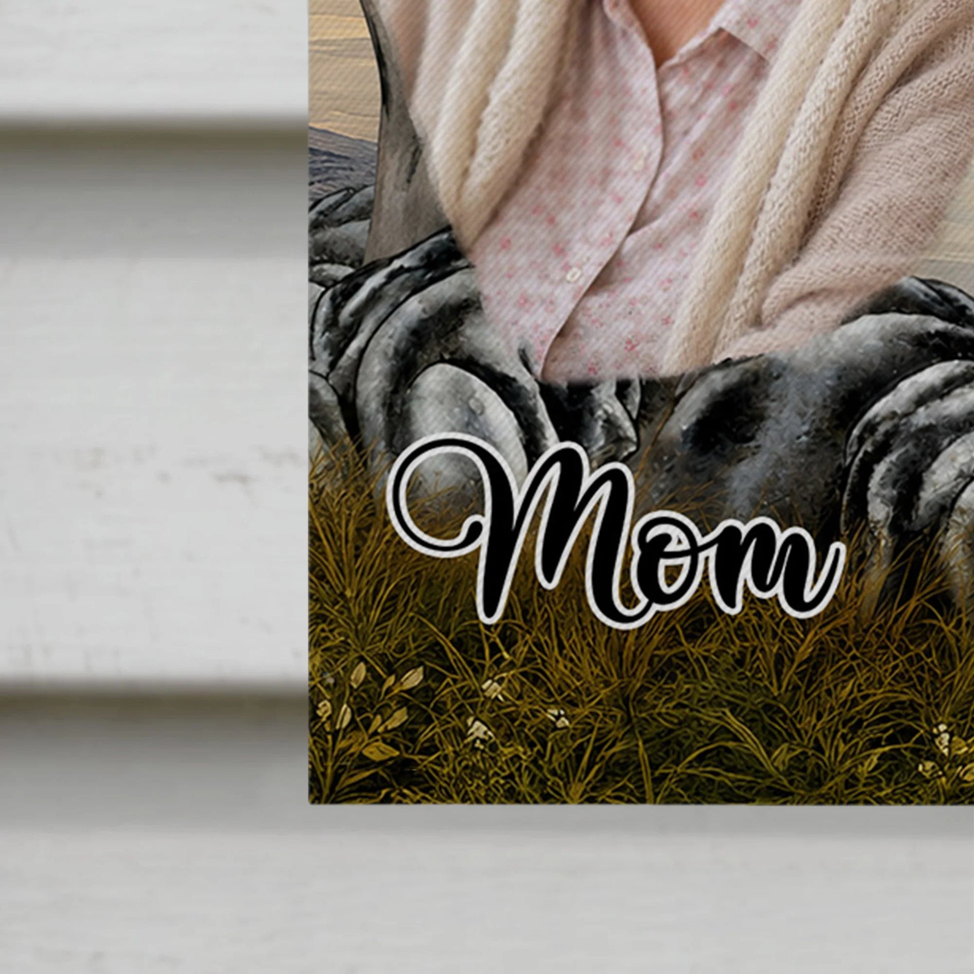Personalized memorial garden flag for dad with custom photo calendar and tree - unique sympathy outdoor decor image 9
