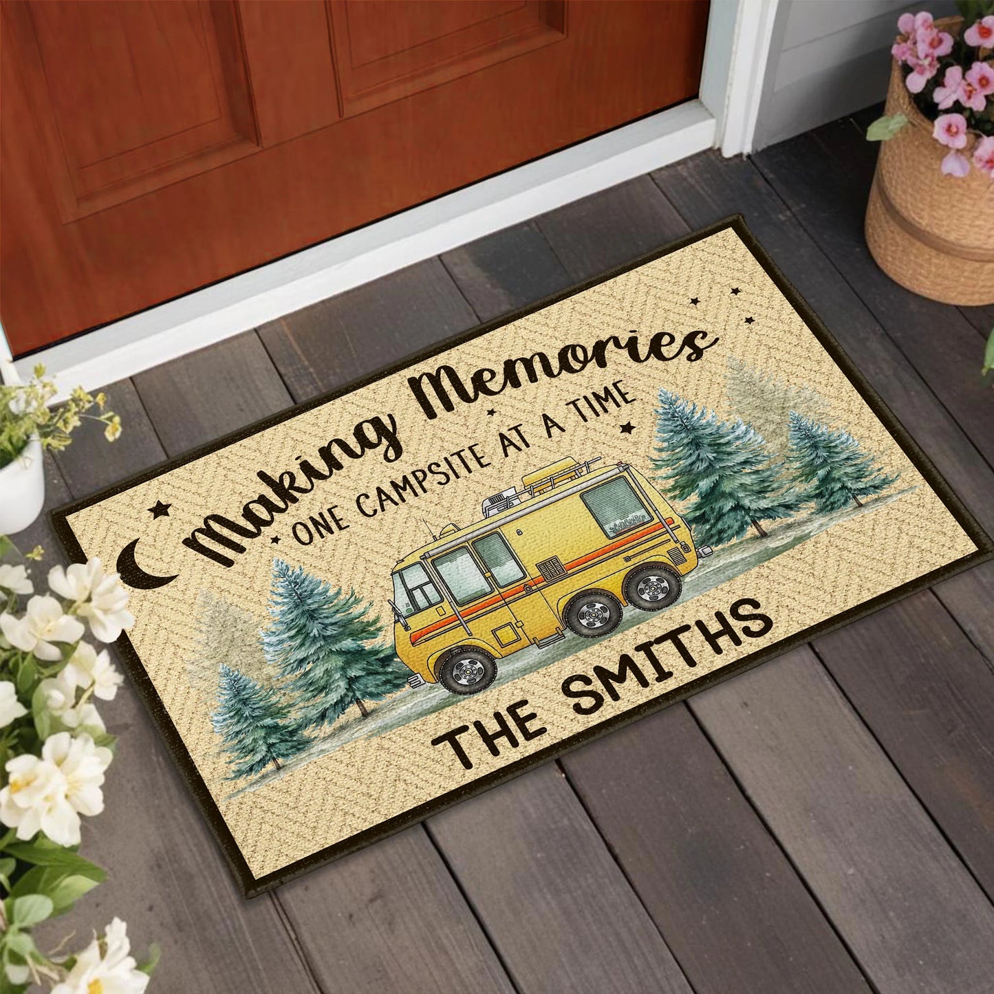Doormat material and size view - Personalized Campervan Doormat