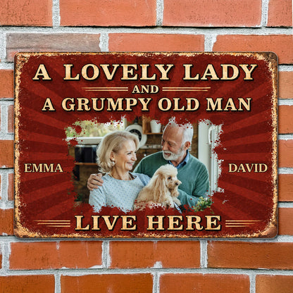 Custom Couple Photo Metal Sign personalization view for Couples