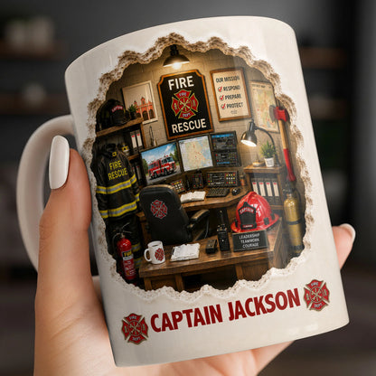 Personalized firefighter mug with custom name and fire station office design - gift for fire department heroes image 6