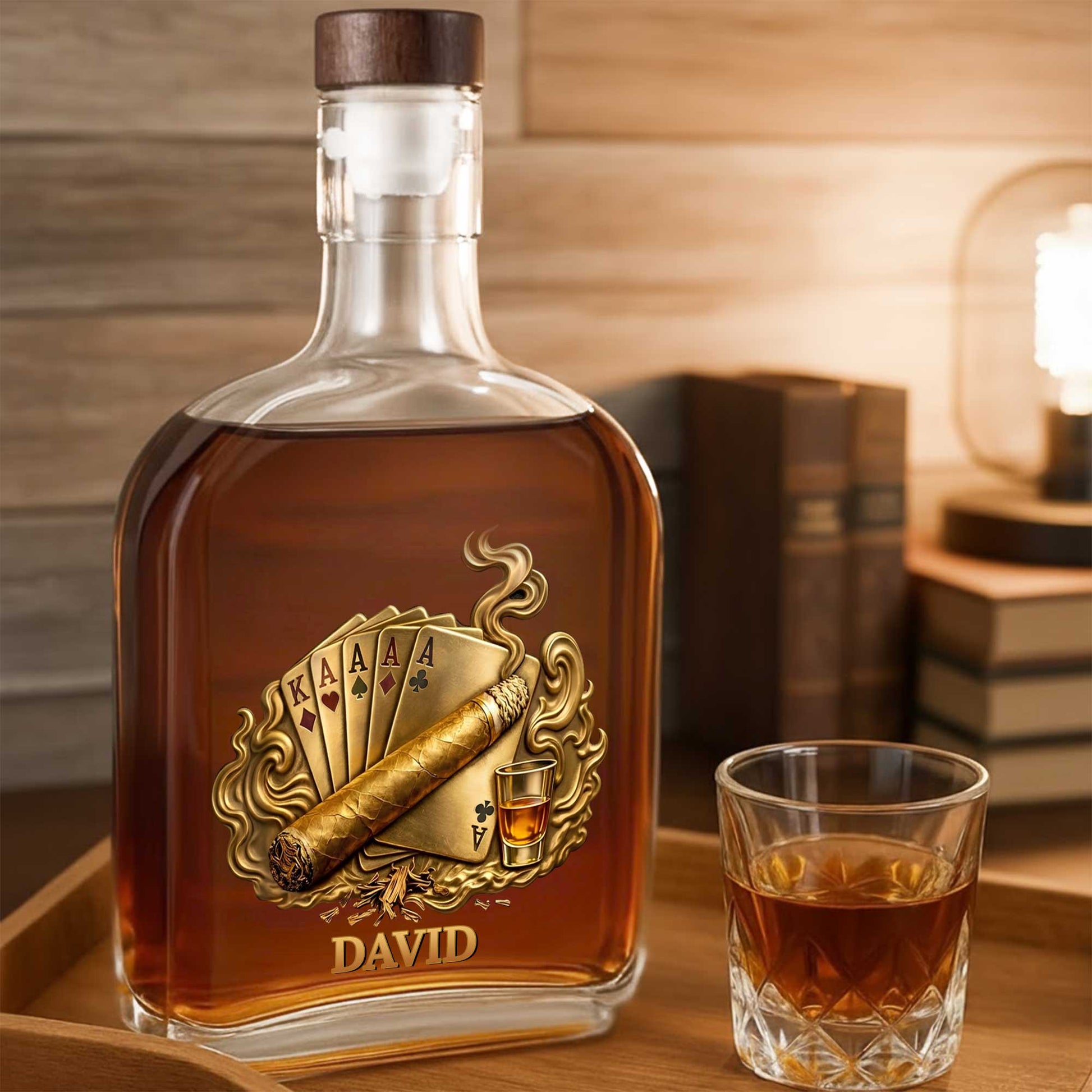 Tumbler material and size view - Custom Whiskey Decanter