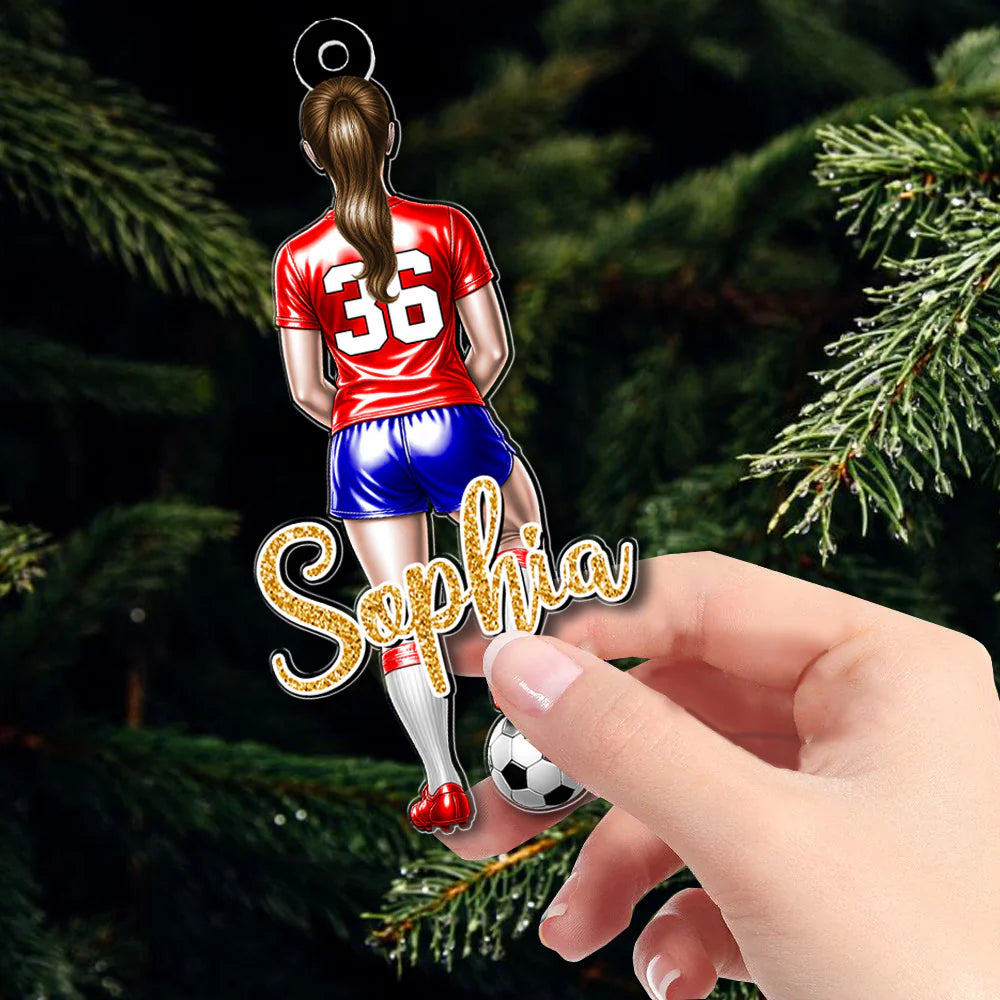 Personalized Soccer Player Ornament personalization view for Daughter/Granddaughter