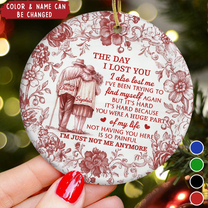 "The Day I Lost You" Personalized Ceramic Ornament - Custom Memorial Gift For Family and Loved Ones