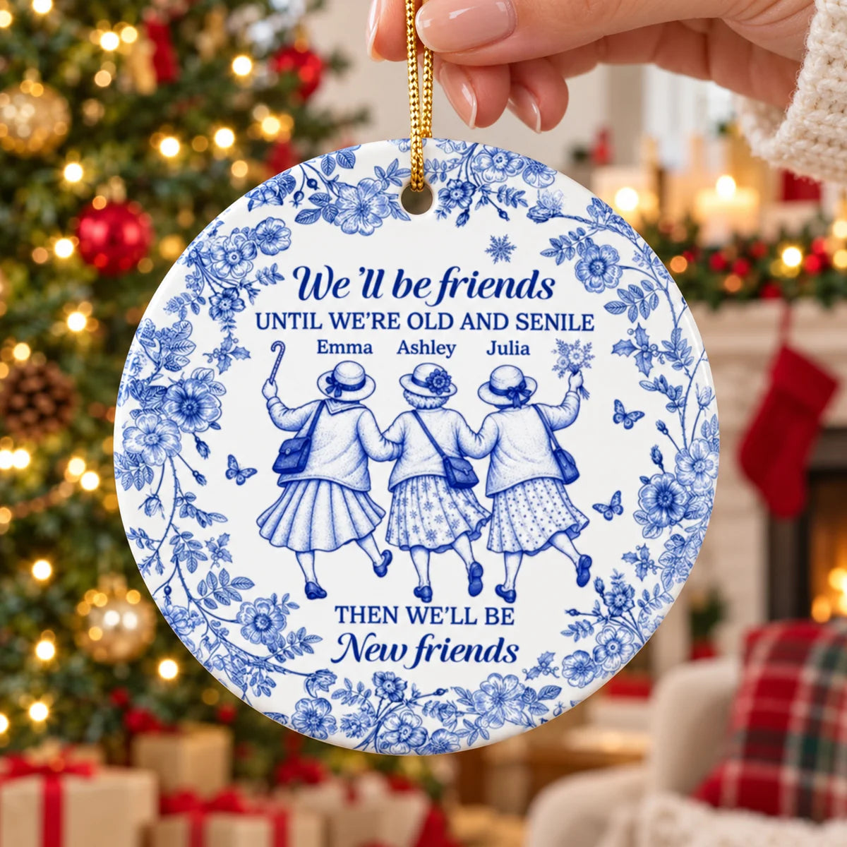 We'll Be Friends Personalized Ceramic Ornament - Custom Bestie Christmas Keepsake